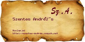 Szentes András névjegykártya